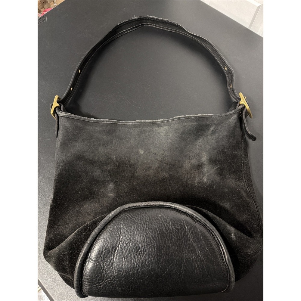 READ SEE PICS Coach Vintage 90's Black Berkley XL Duffle 9010 Feed sac Suede